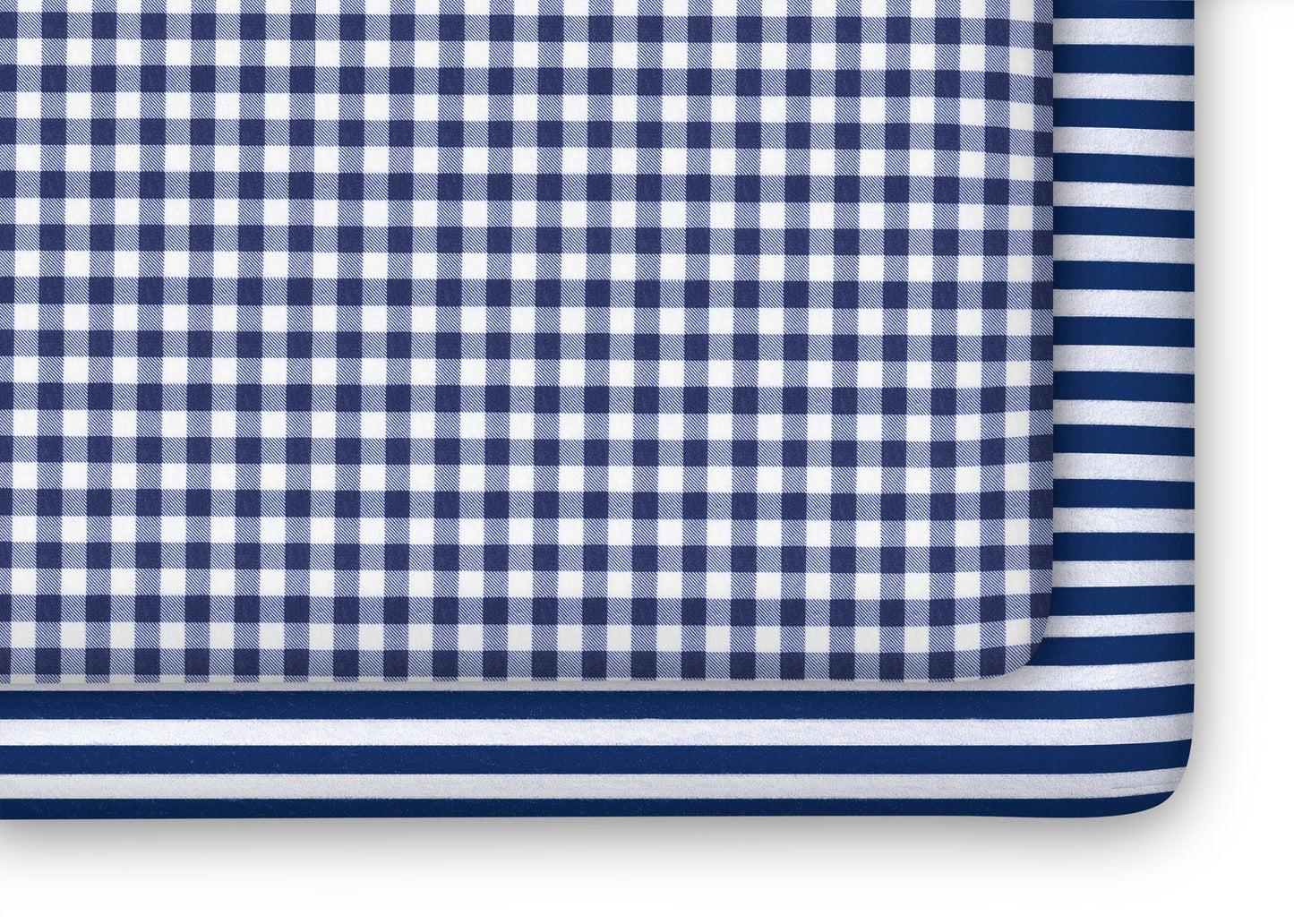 Blue Gingham Fitted Crib Sheets - 2 Pack