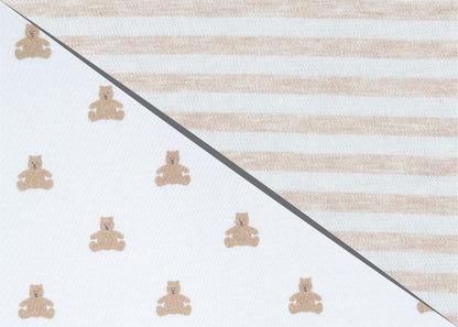 babyGap Tan Teddy Bears & Stripes 100% Organic Cotton Crib Sheets - 2 Pack