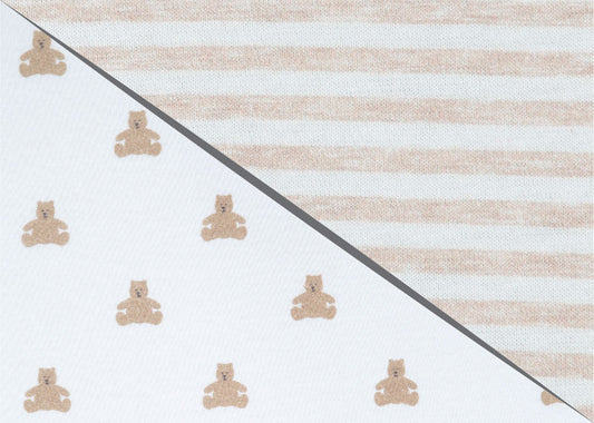 babyGap Tan Teddy Bears & Stripes 100% Organic Cotton Crib Sheets - 2 Pack
