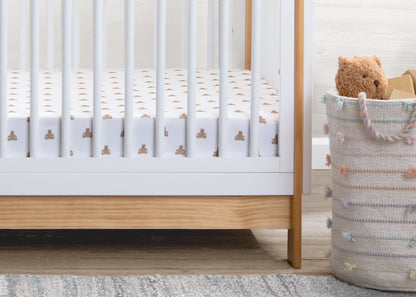 babyGap Tan Teddy Bears & Stripes 100% Organic Cotton Crib Sheets - 2 Pack