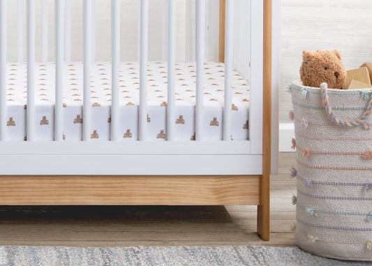 babyGap Tan Teddy Bears & Stripes 100% Organic Cotton Crib Sheets - 2 Pack