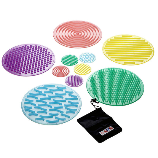 Silishapes Sensory Circles Set | Textured Silicone Disks for Tactile Exploration and Active Play